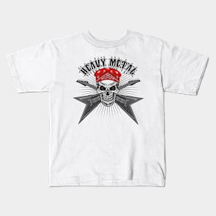 Skull with Guitars - Grunge Vintage Design Kids T-Shirt